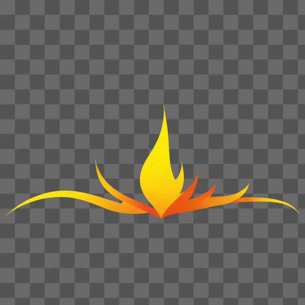 A fire clipart graphic with a yellow background