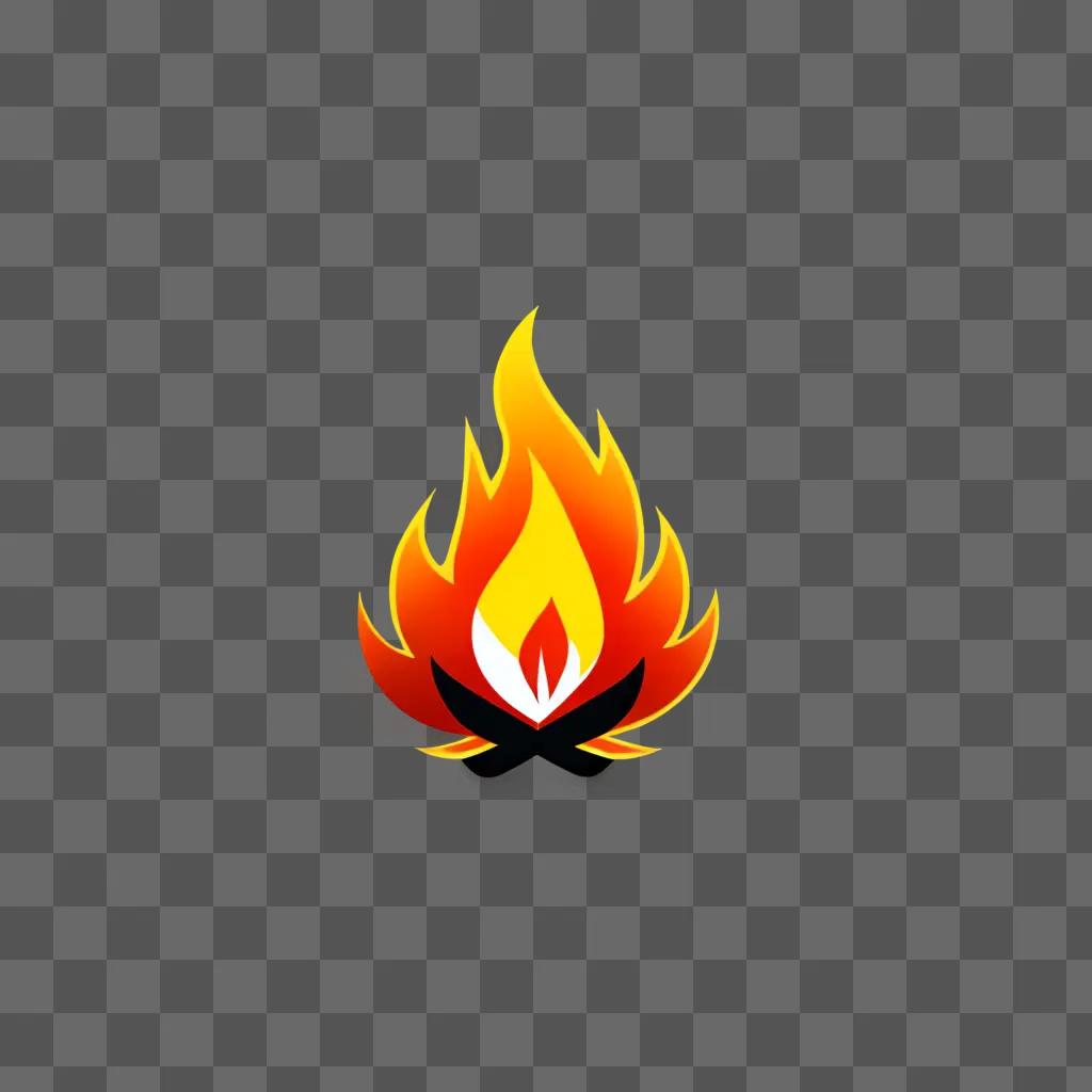 A fire clipart of a burning bush with flames