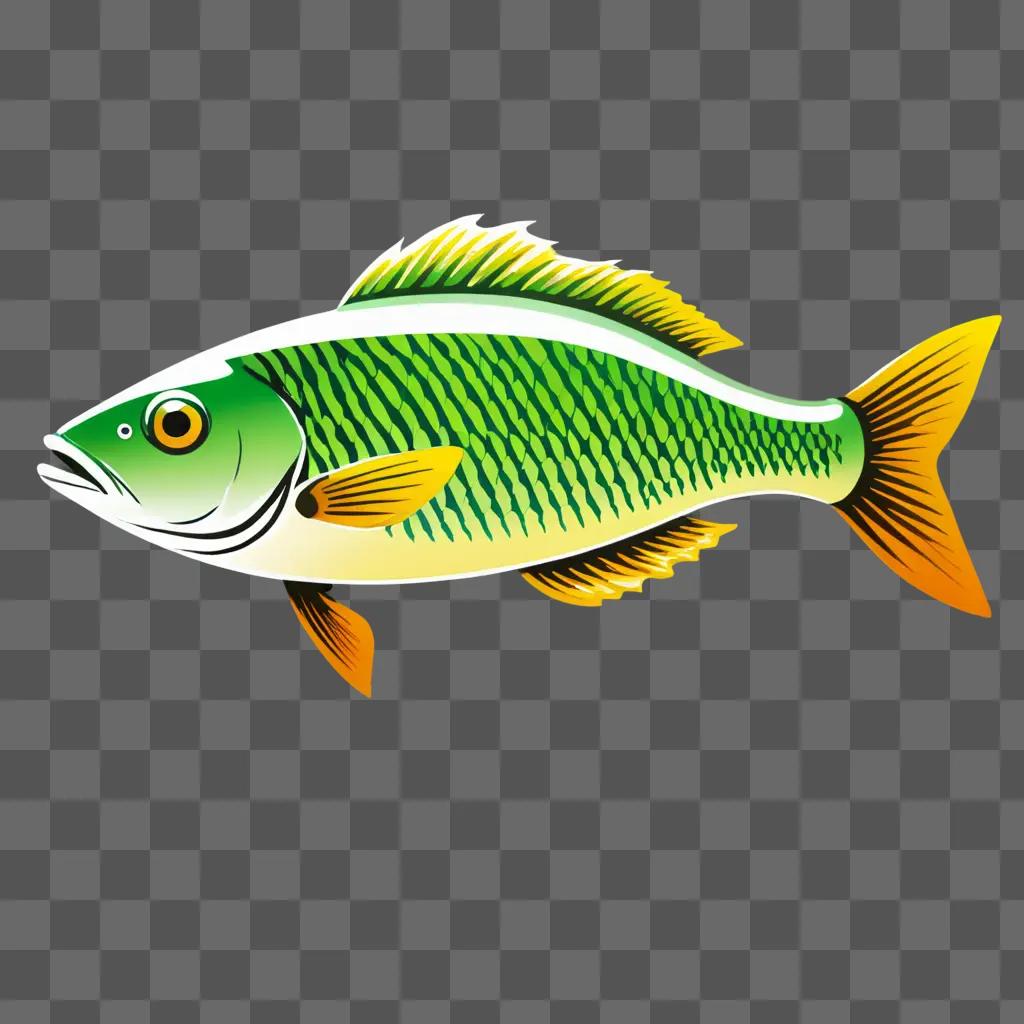 A fish drawing is a lively scene of a colorful fish