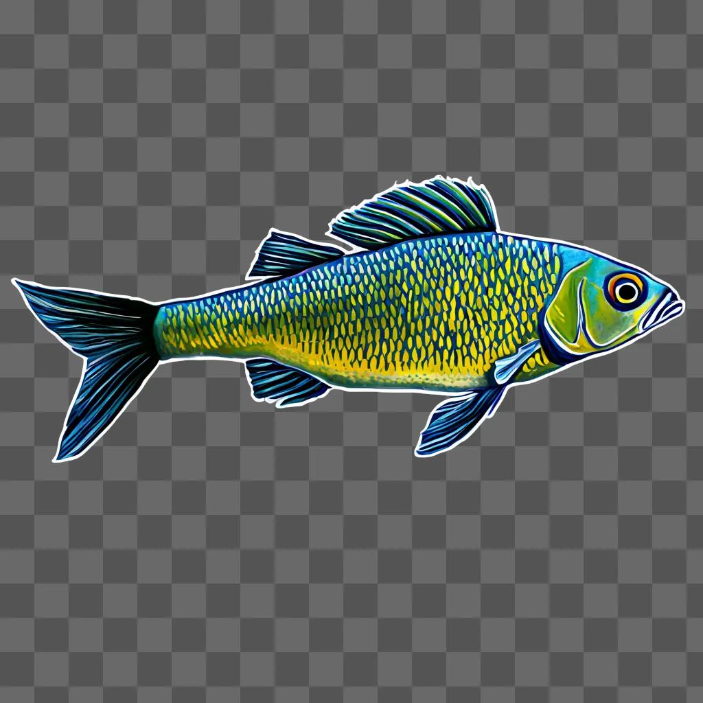 A fish drawing with a realistic color scheme