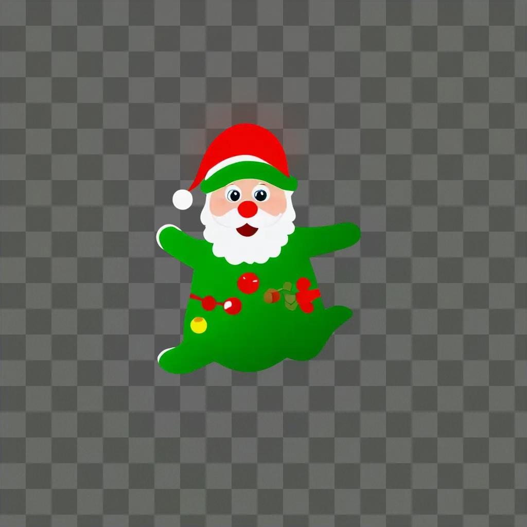 A funny christmas background with a jolly elf