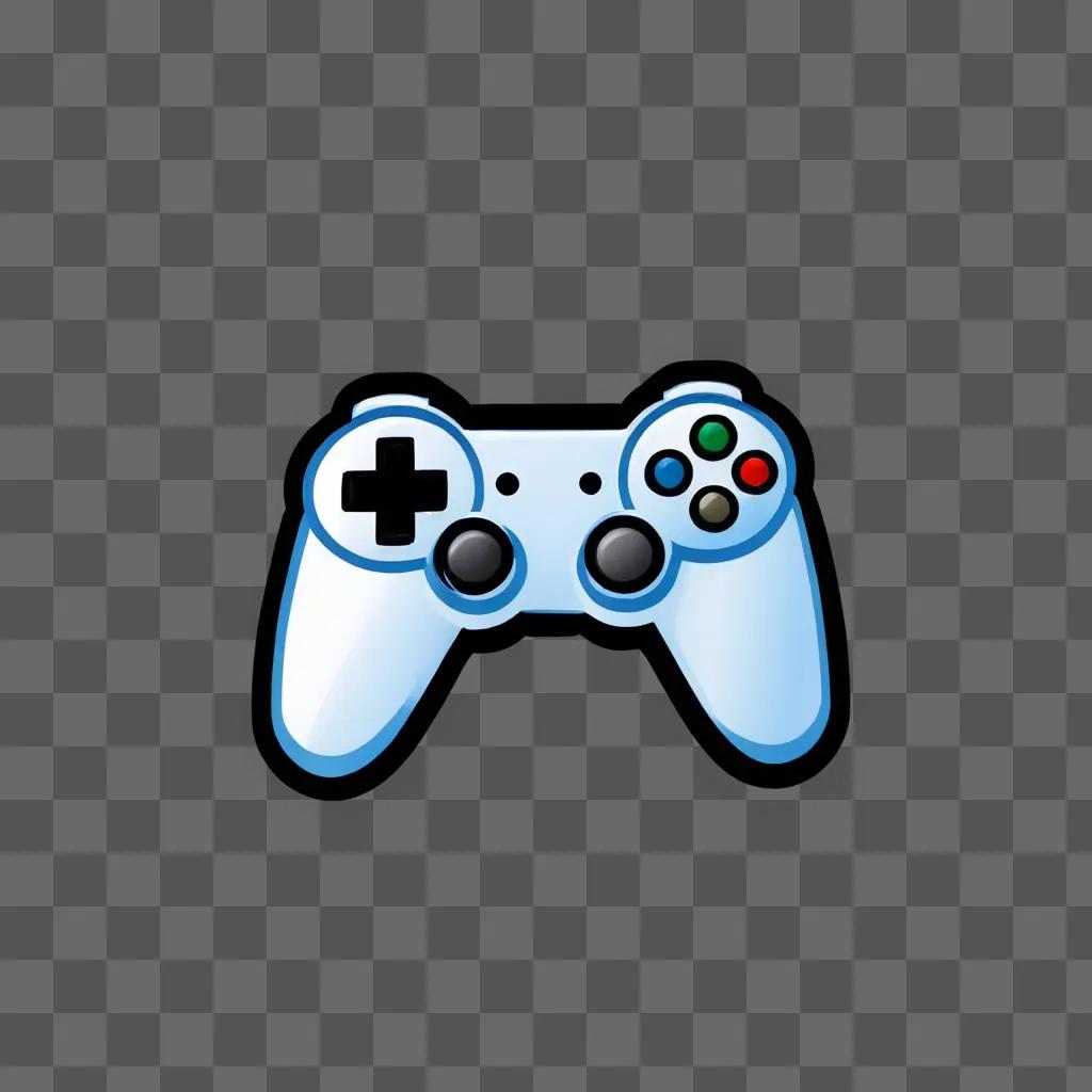 A game controller on a gray background