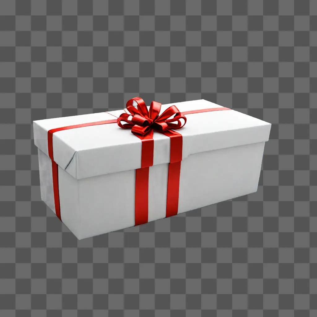 A gift box with red ribbon and bow