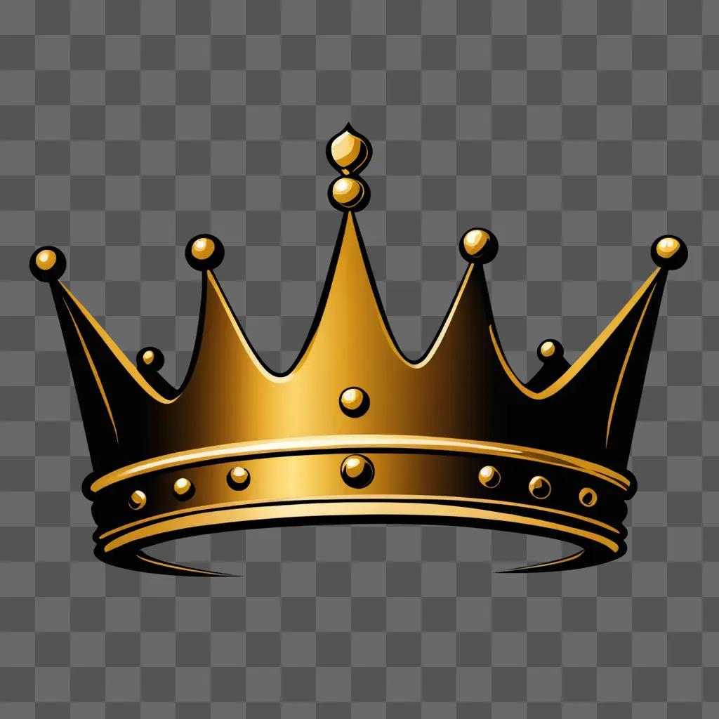 A gold crown on a brown background