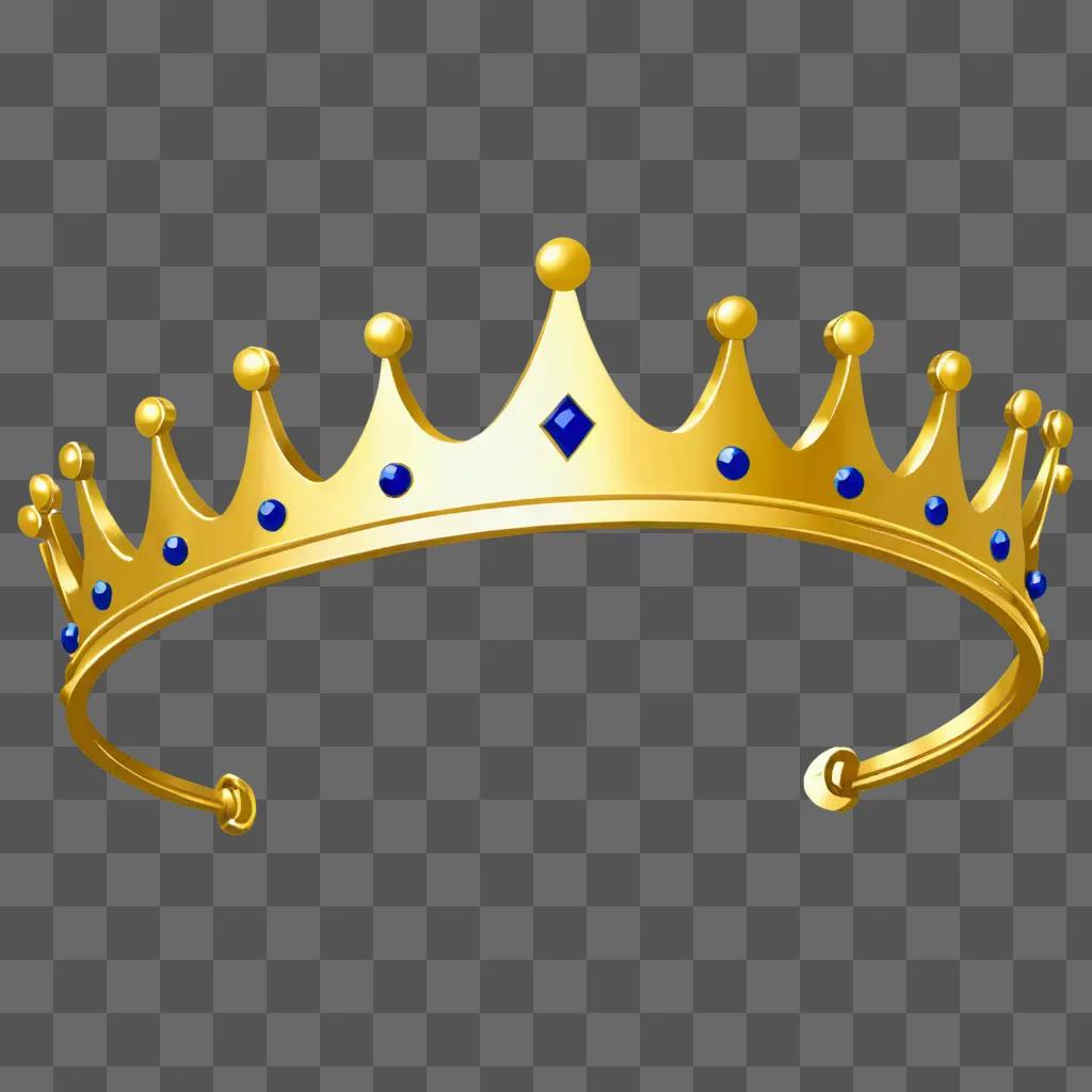 A gold crown with blue stones is simple and elegant