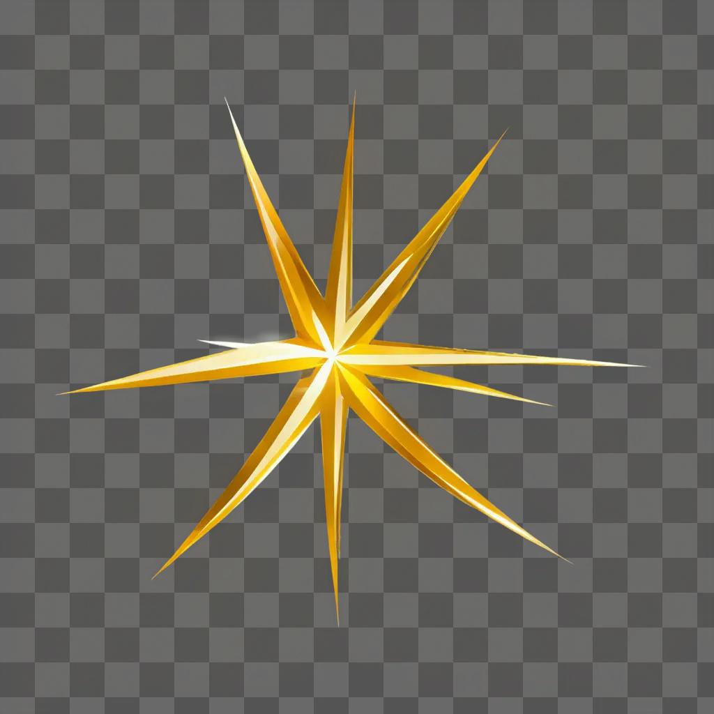 A gold sparkle star against a yellow background