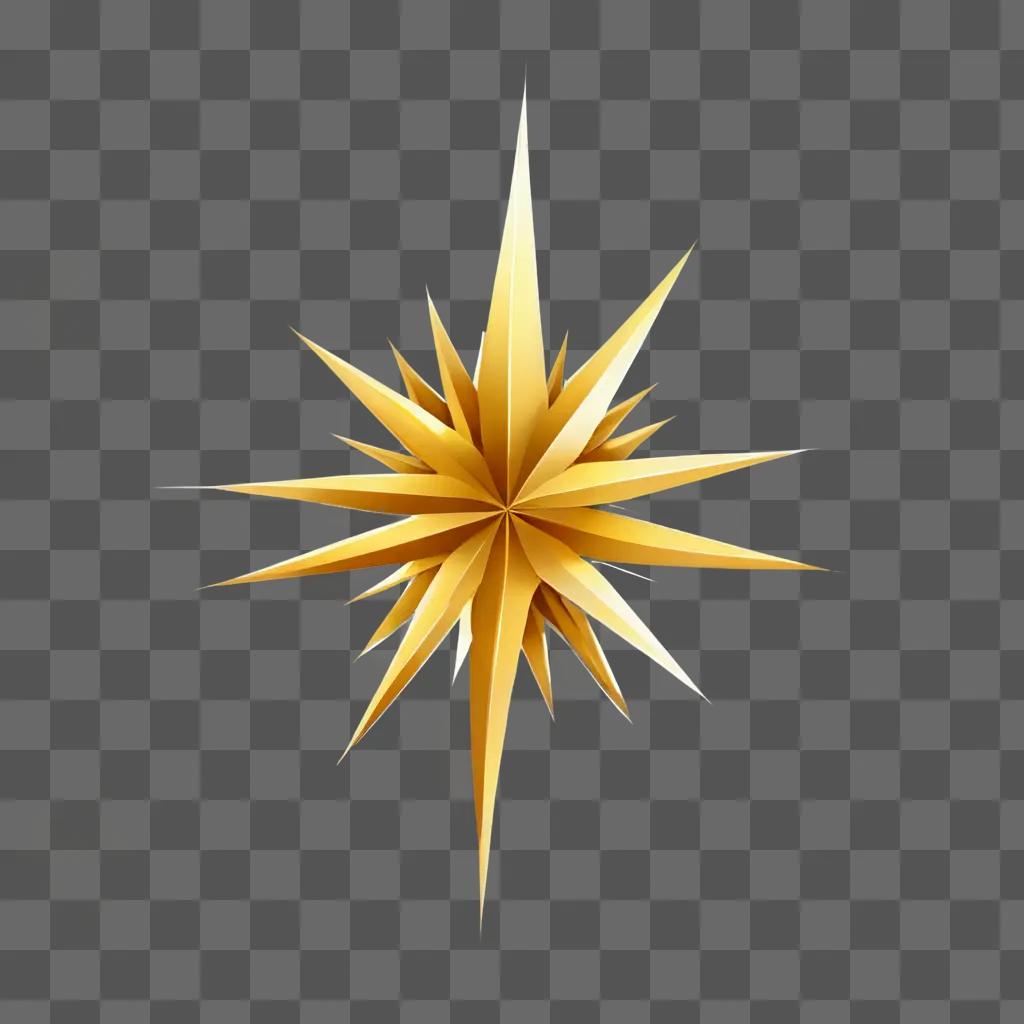 A gold sparkle star shines against a yellow background