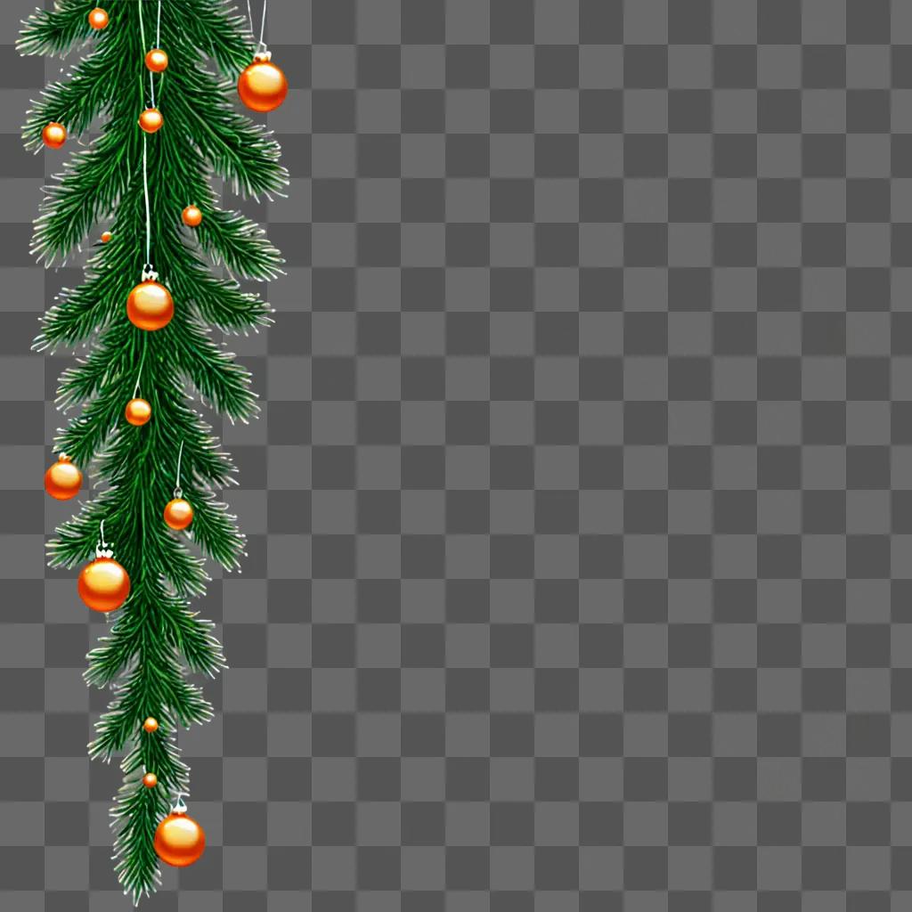 A green Christmas background with ornaments