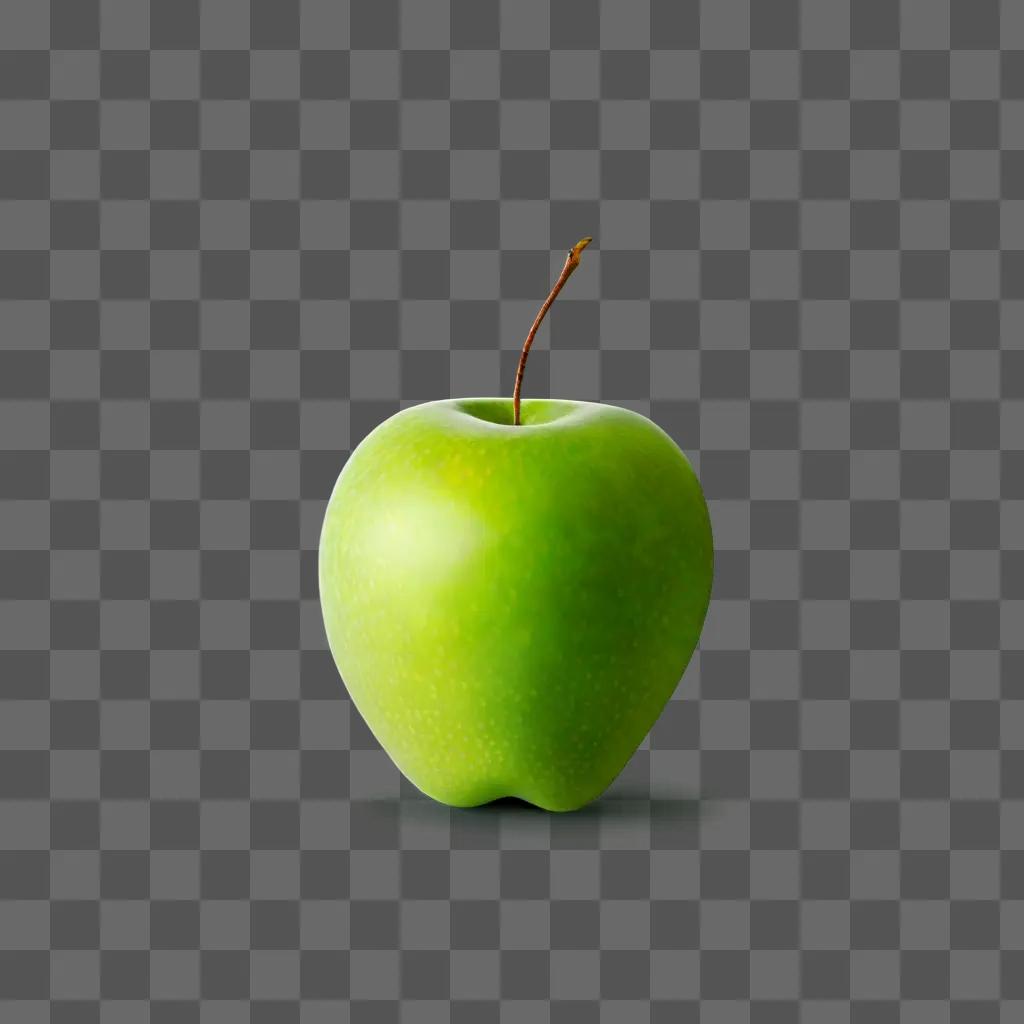 A green apple on a green background