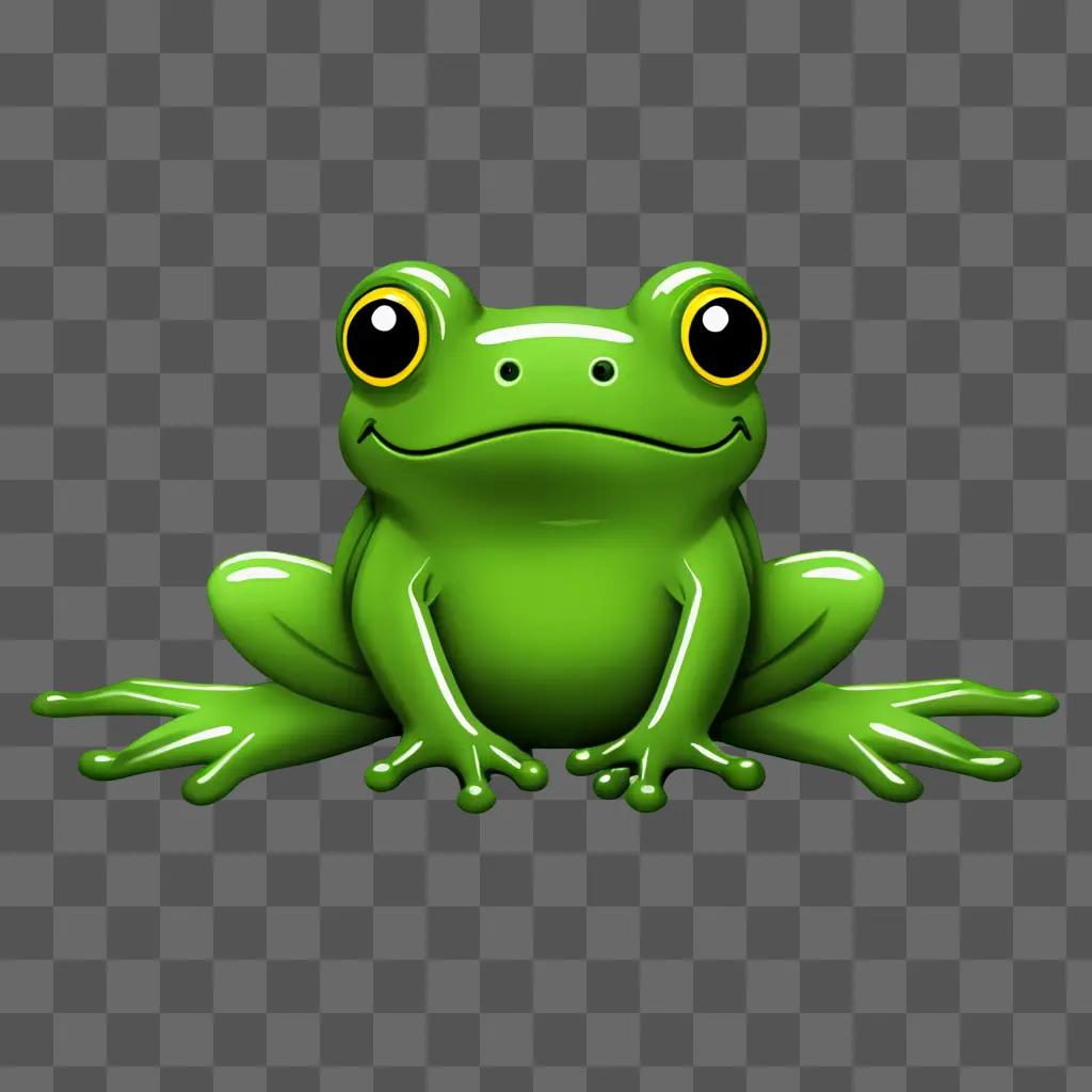 A green ceramic frog sits on a green surface