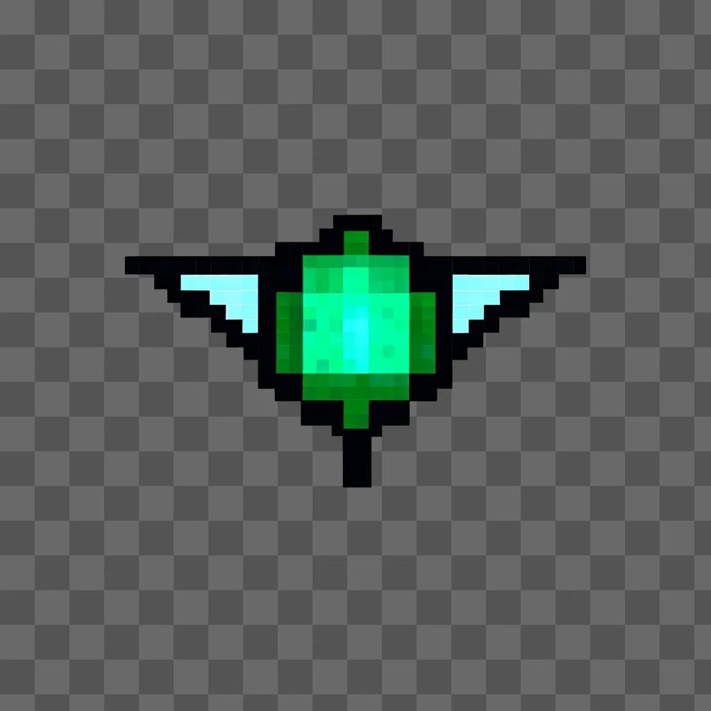 A green pixel bullet flying through space