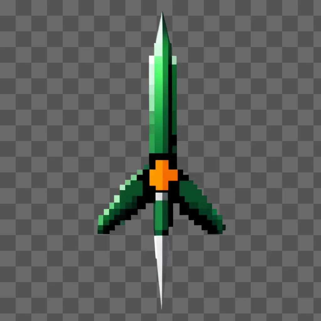 A green pixel bullet is on a green background