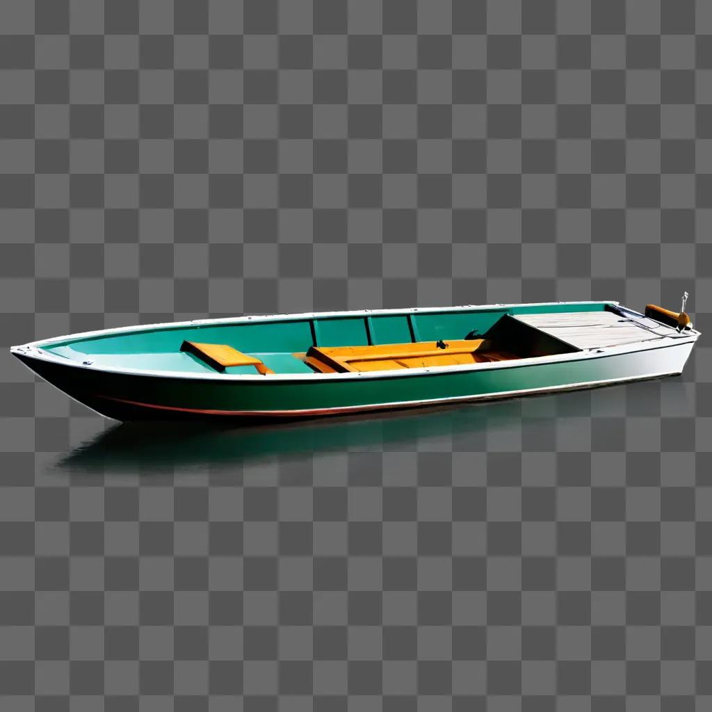 暗い背景に描かれた緑のサイドボート