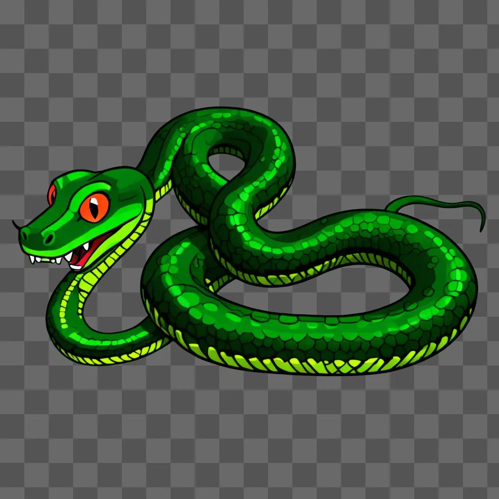 A green snake drawing for kids