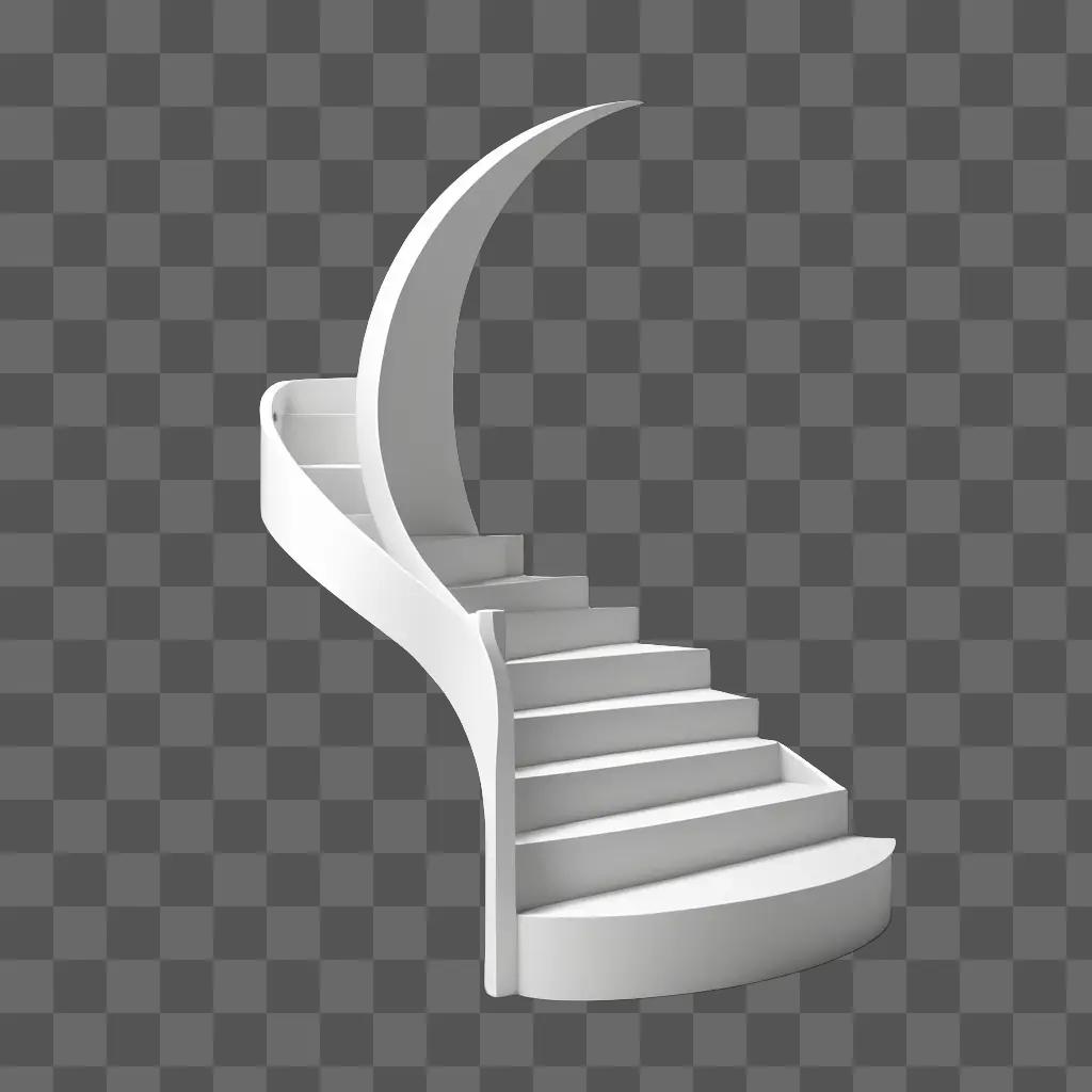 A half moon staircase with curved steps