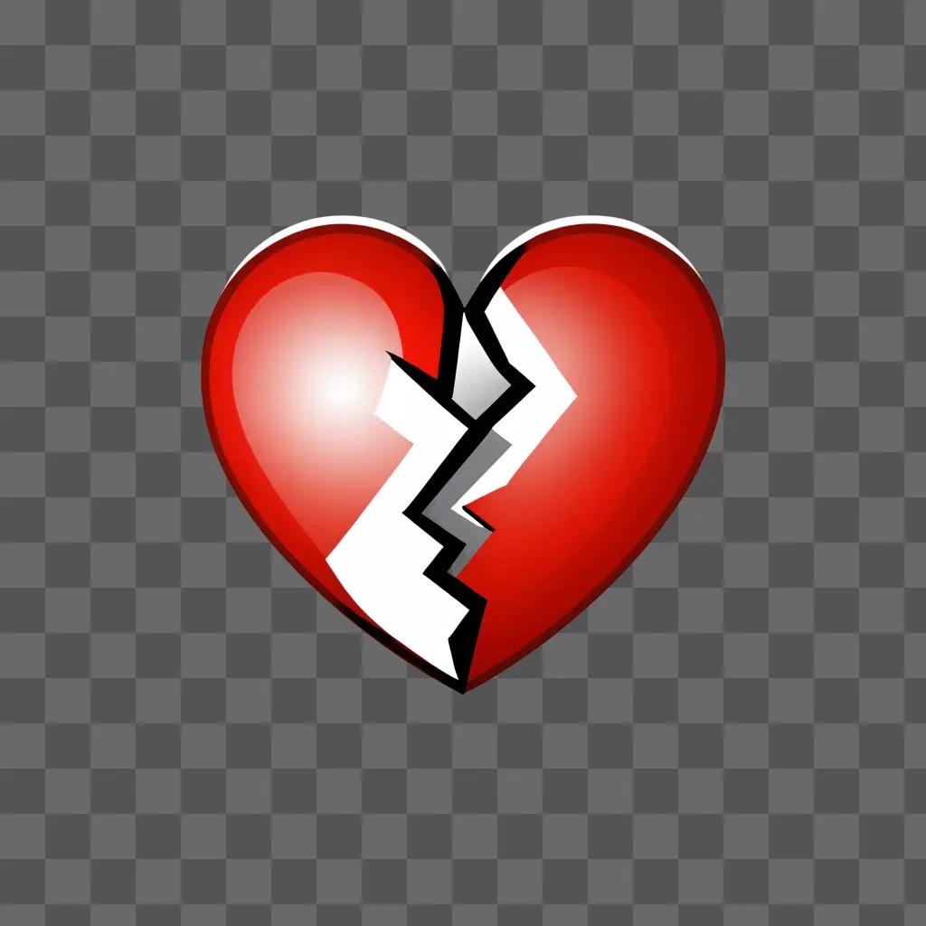 A heart with a broken heart design on it