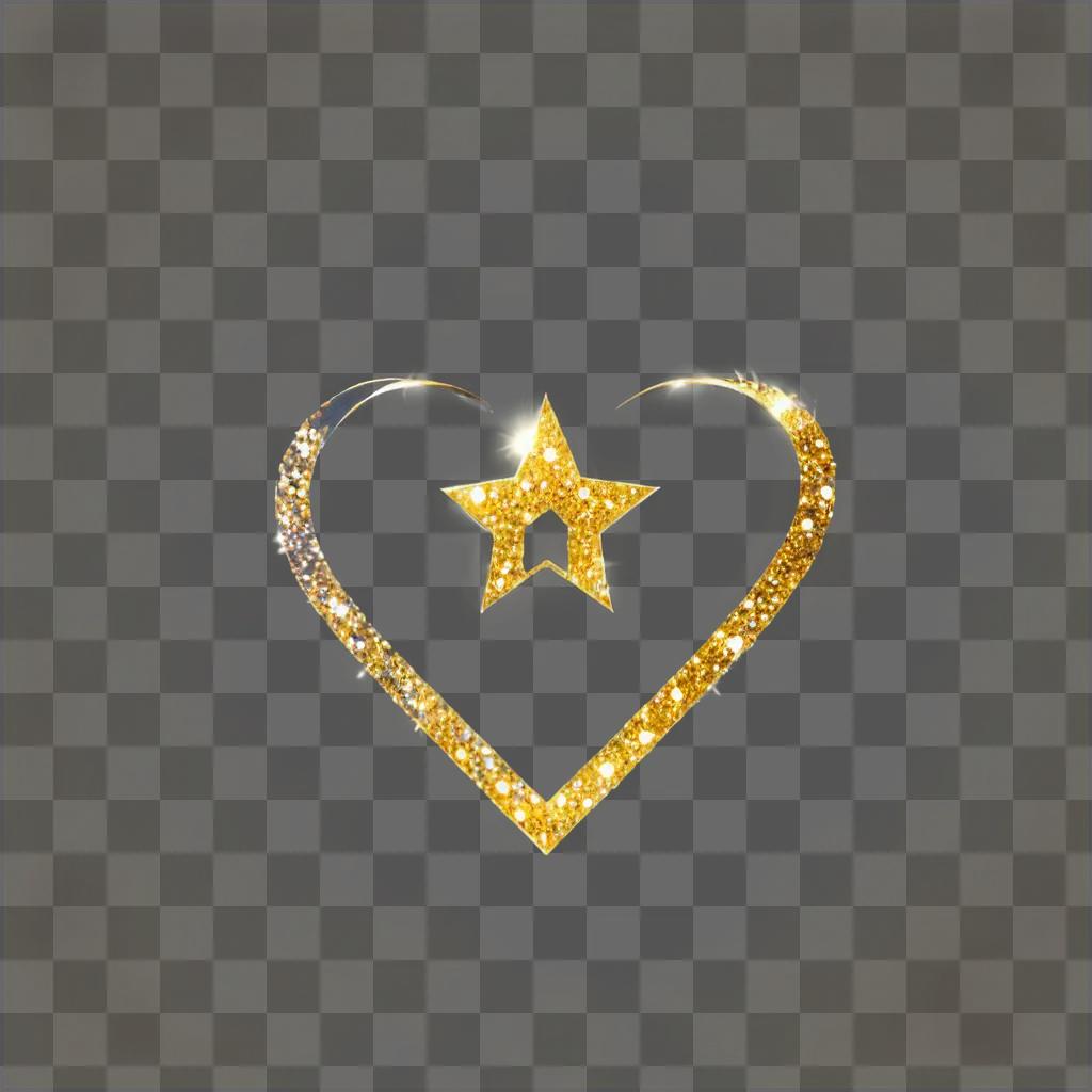 A heart with gold sparkle in the center