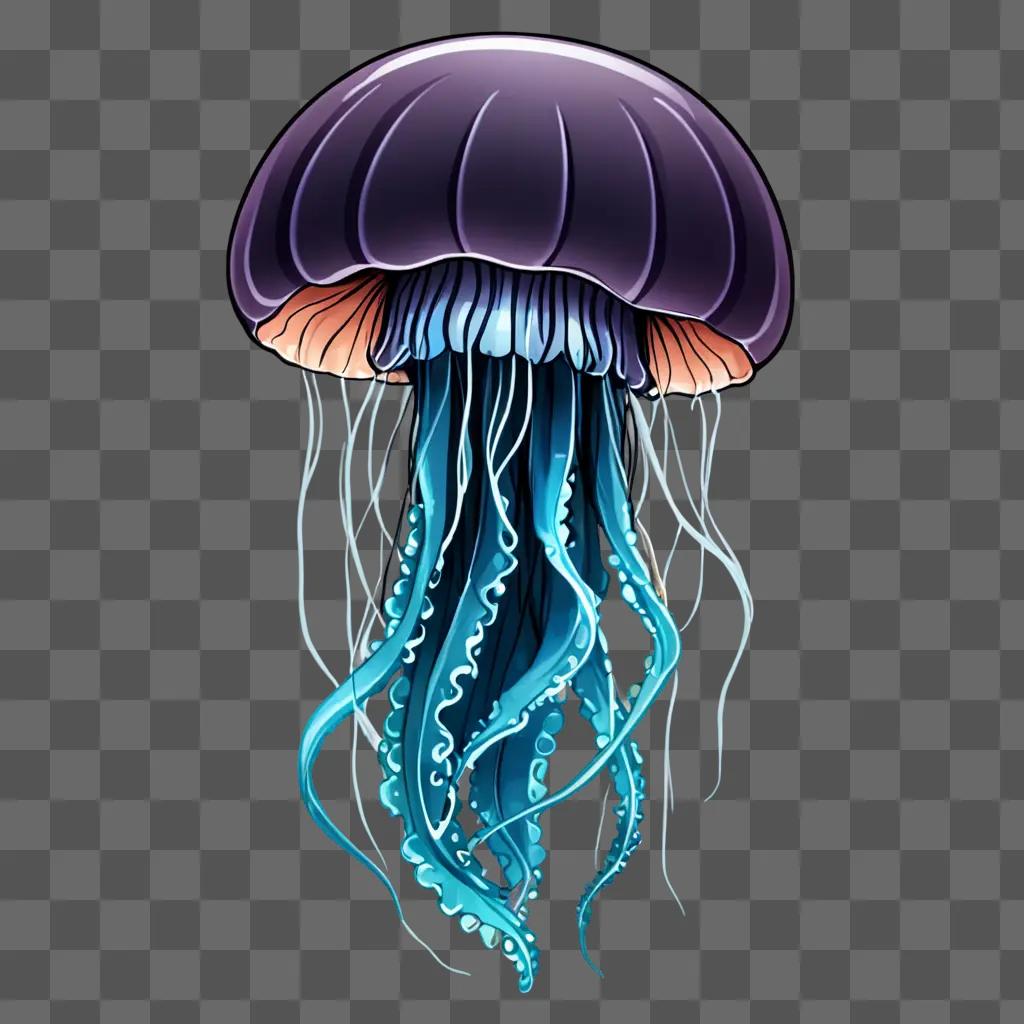 A jellyfish drawing on a dark background