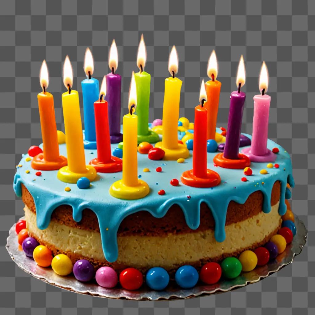 A joyful birthday cake with candles sticker