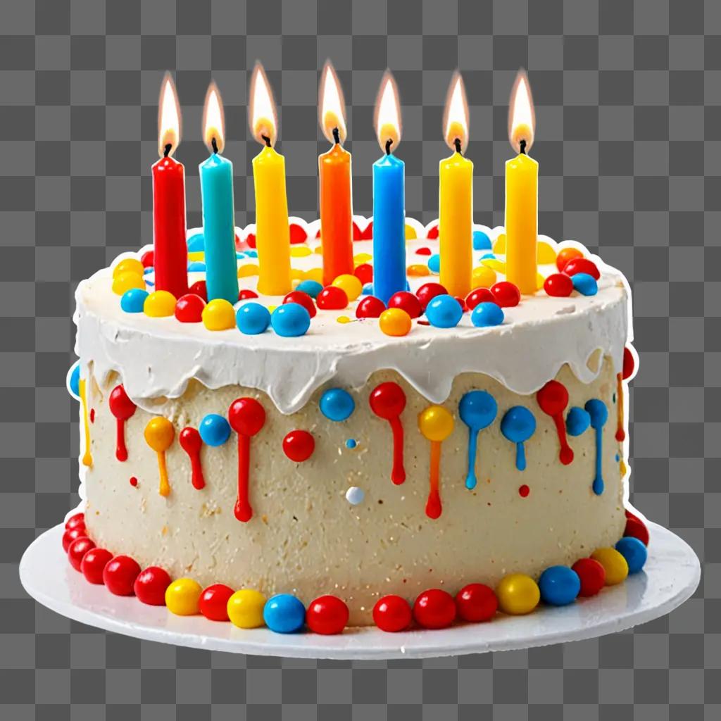 A joyful birthday cake with candles sticker