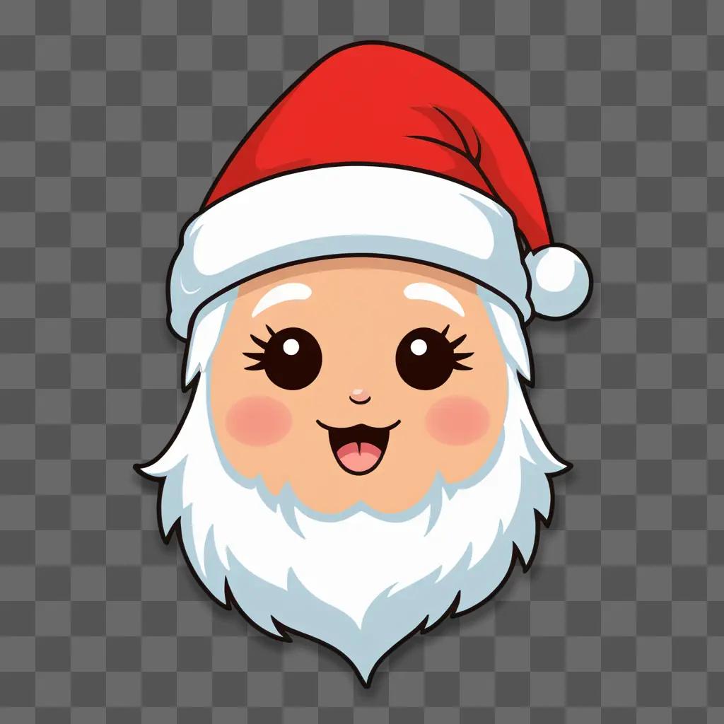 A kawaii Santa hat drawing with a smiling face