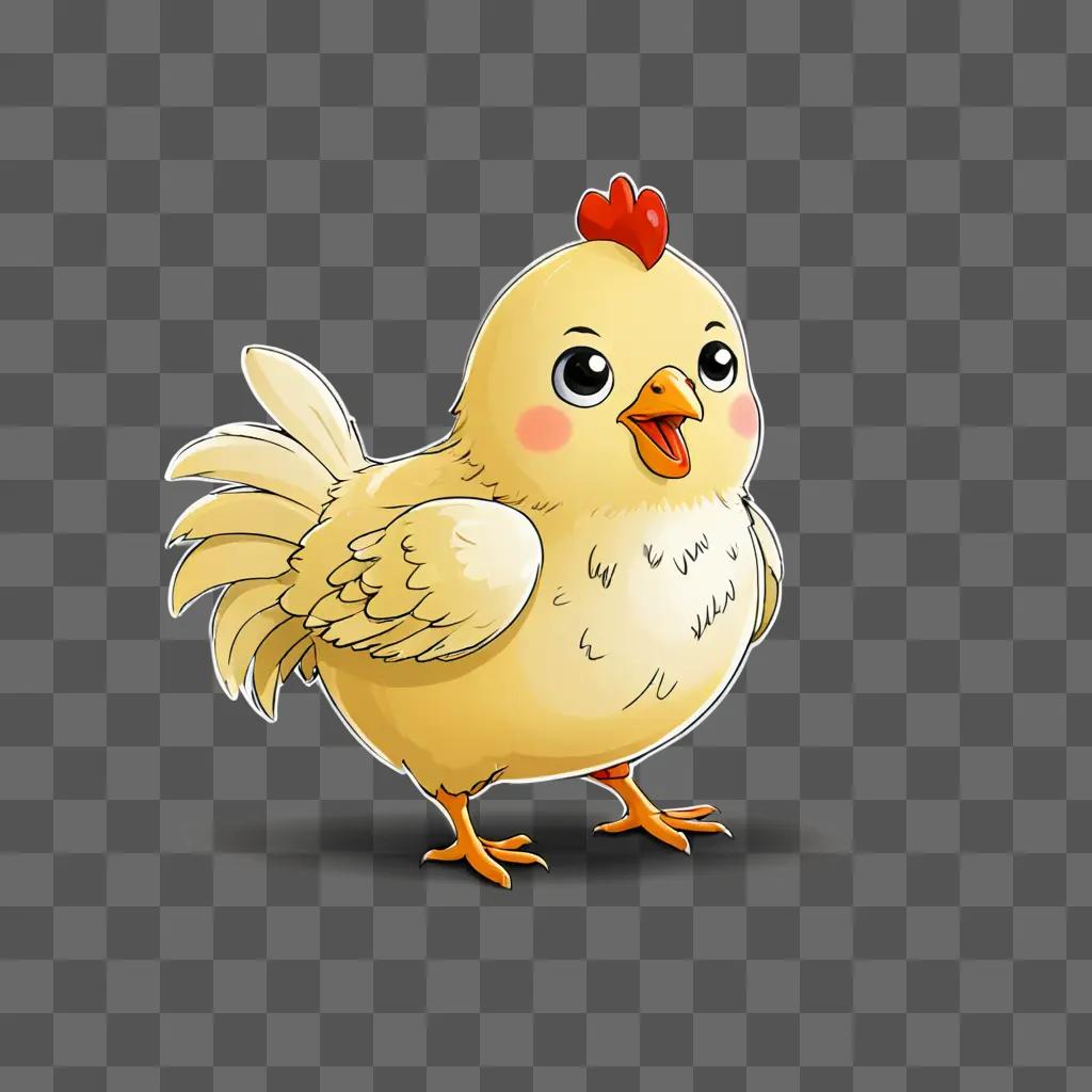 A kawaii cute chicken drawing in a cartoon style