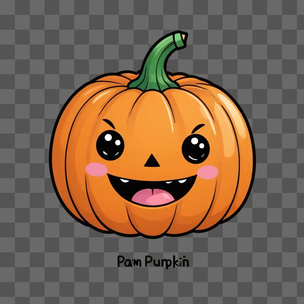 A kawaii cute pumpkin drawing