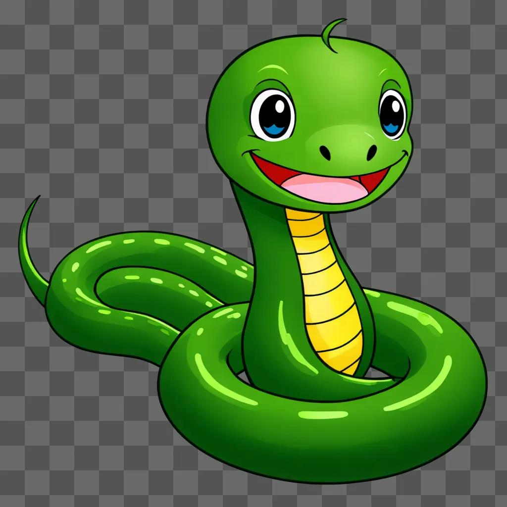 A kawaii cute snake drawing