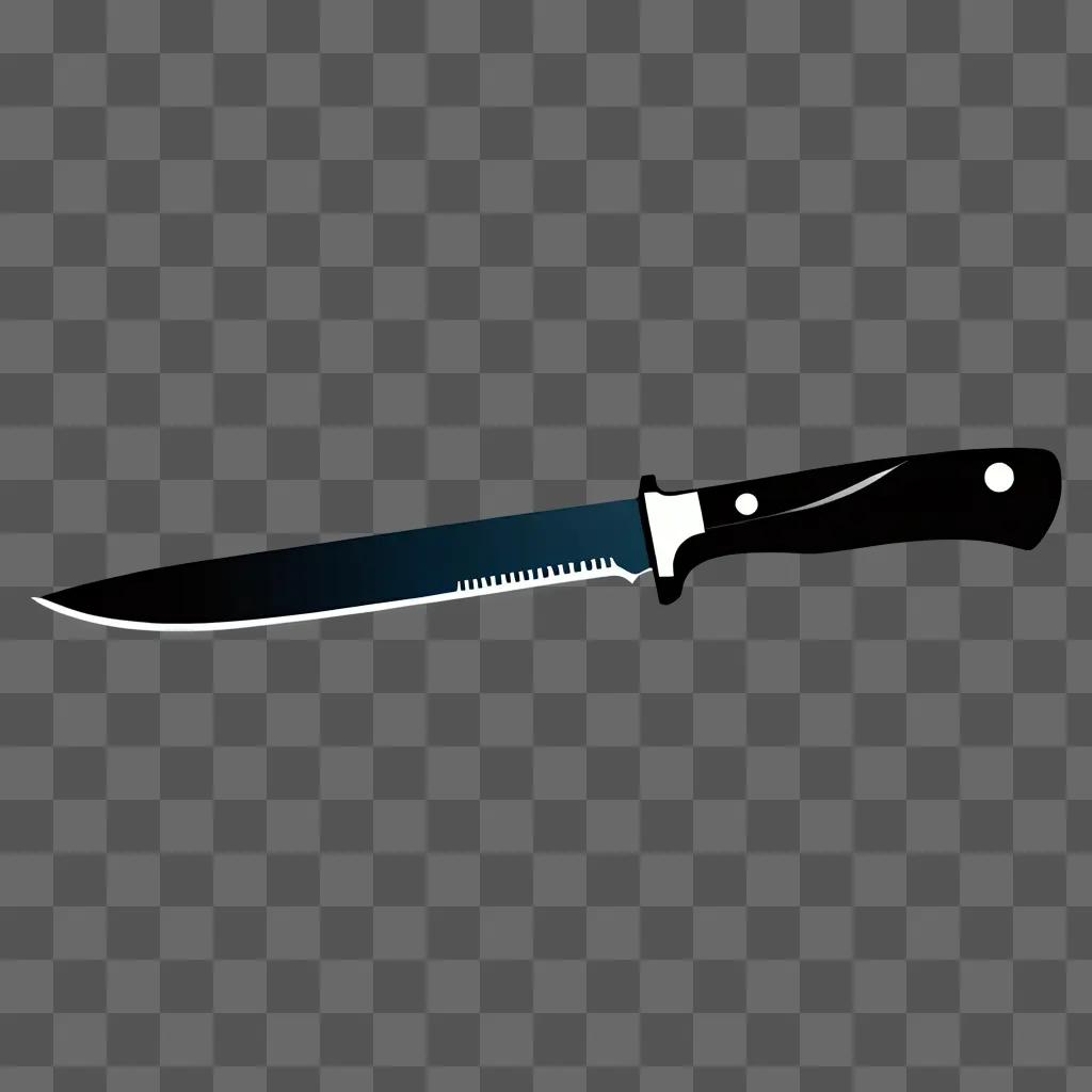 A knife drawing on a black background