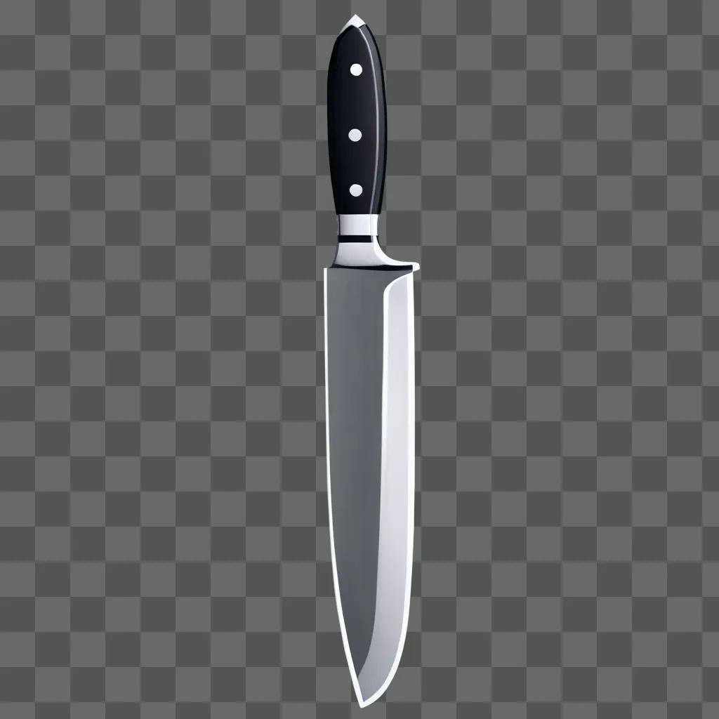 A knife drawing on a gray background