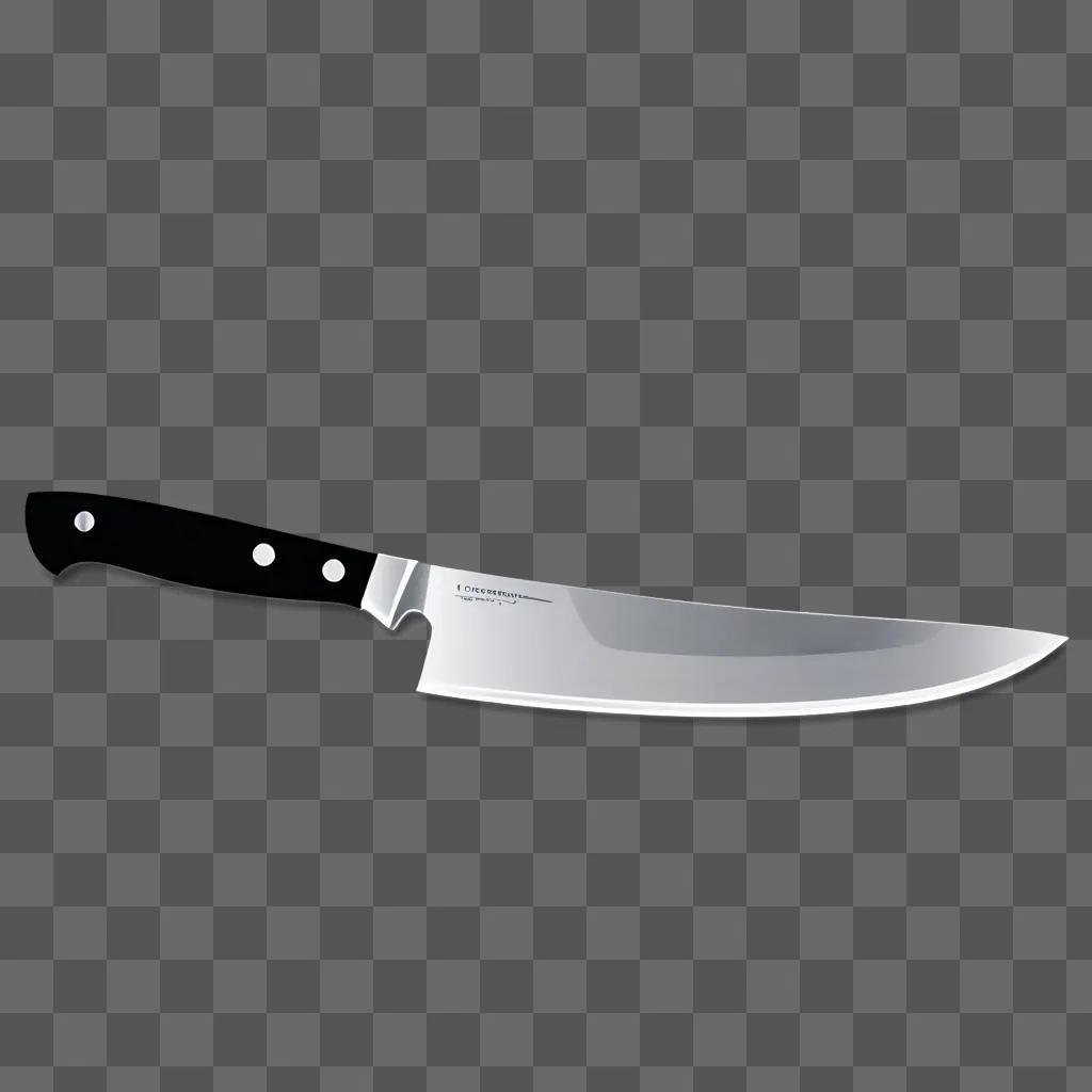 A knife drawing with sharp edges and light reflections