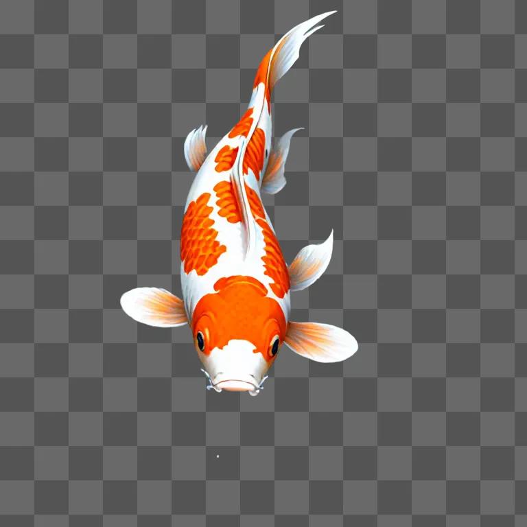 A koi fish is drawn in a cartoon style