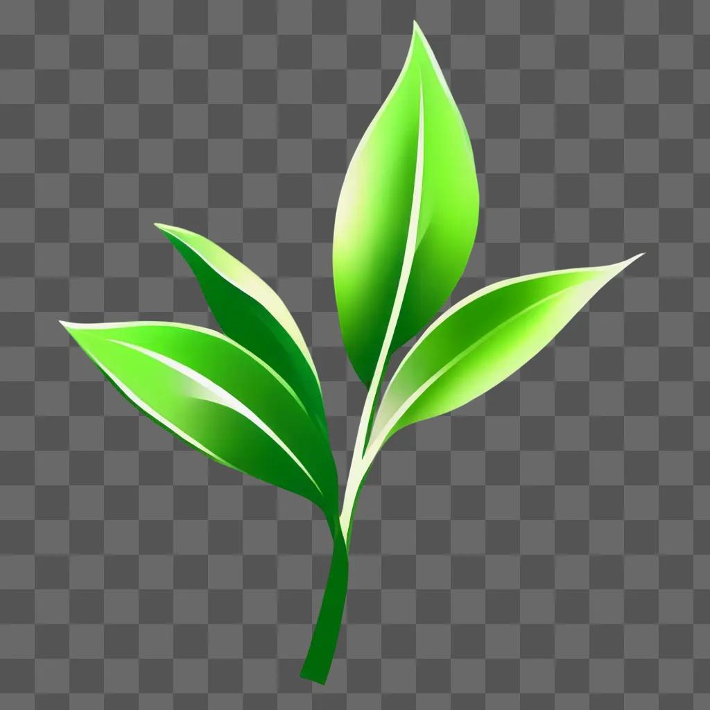 A leafy green plant clipart on a green background