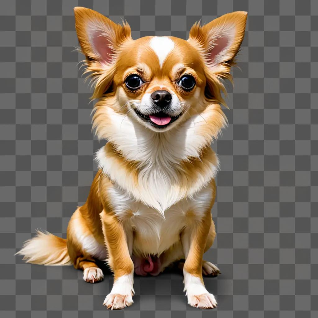 A long haired apple head chihuahua with a smile on its face