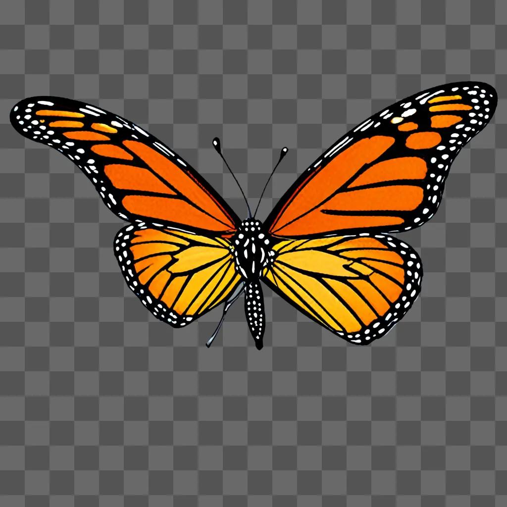 A monarch butterfly with orange and black wings