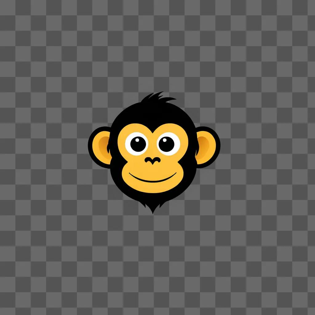 A monkey emoji on a brown background