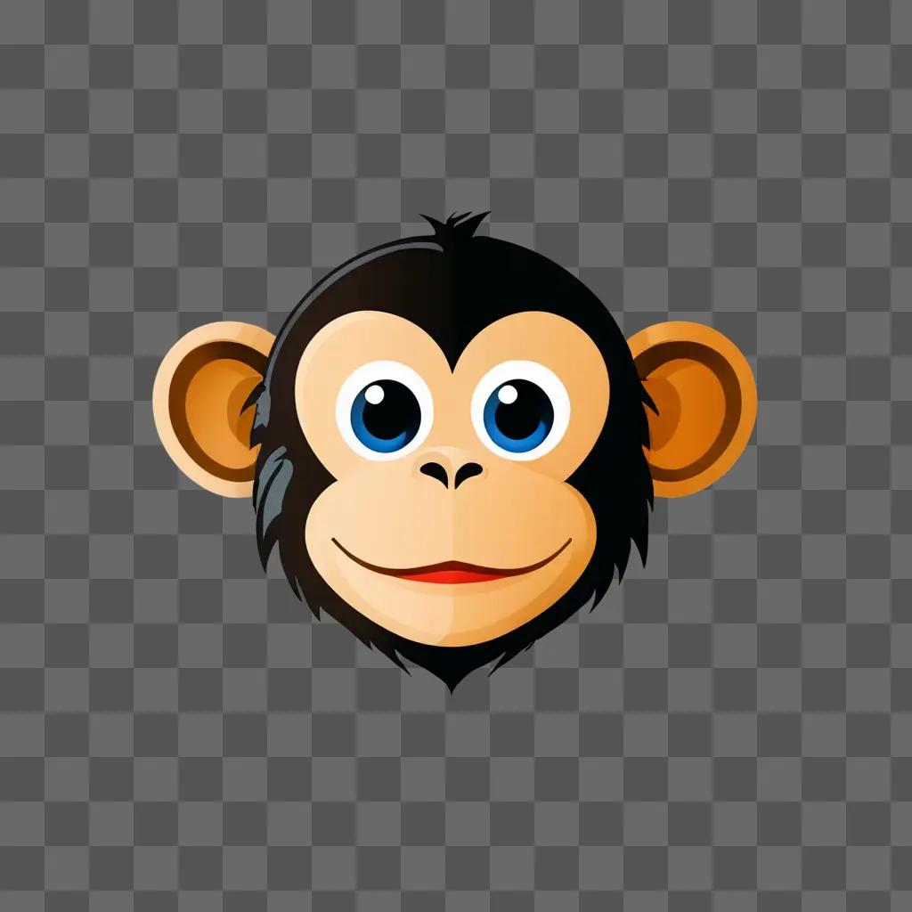 A monkey emoji on a brown background