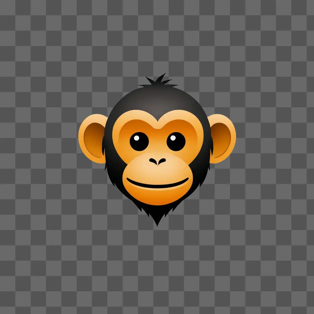 A monkey emoji on a brown background