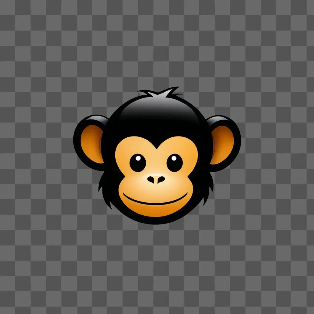 A monkey emoji on a brown background