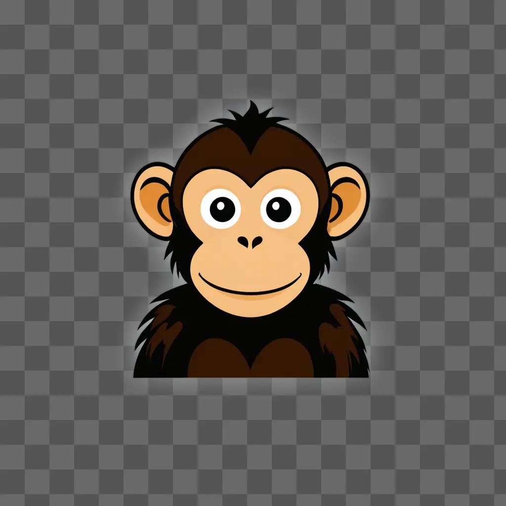 A monkey sketch on a brown background