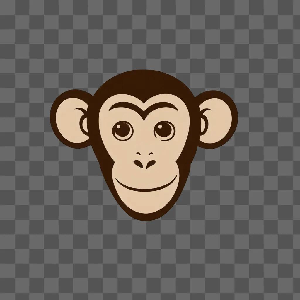 A monkey sketch sits on a brown background