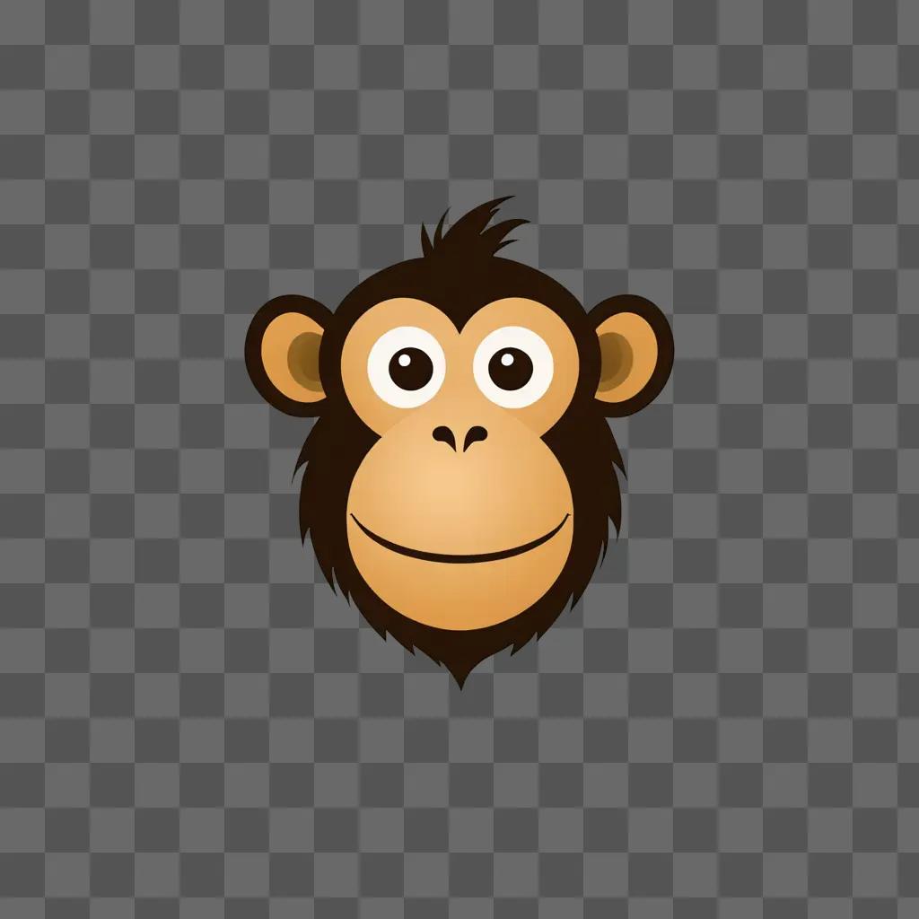 A monkey sketch with a big smile on the face