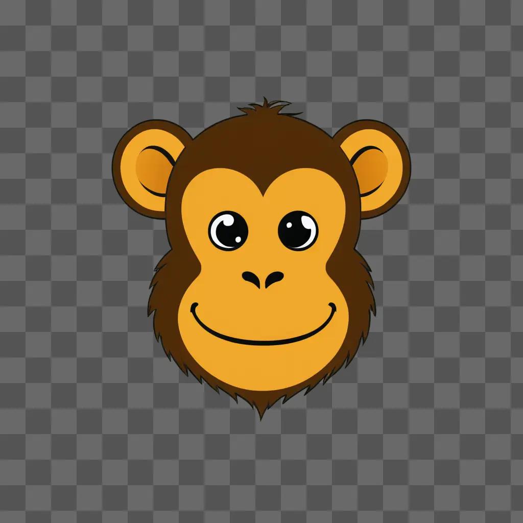 A monkey sketch with a smile on it