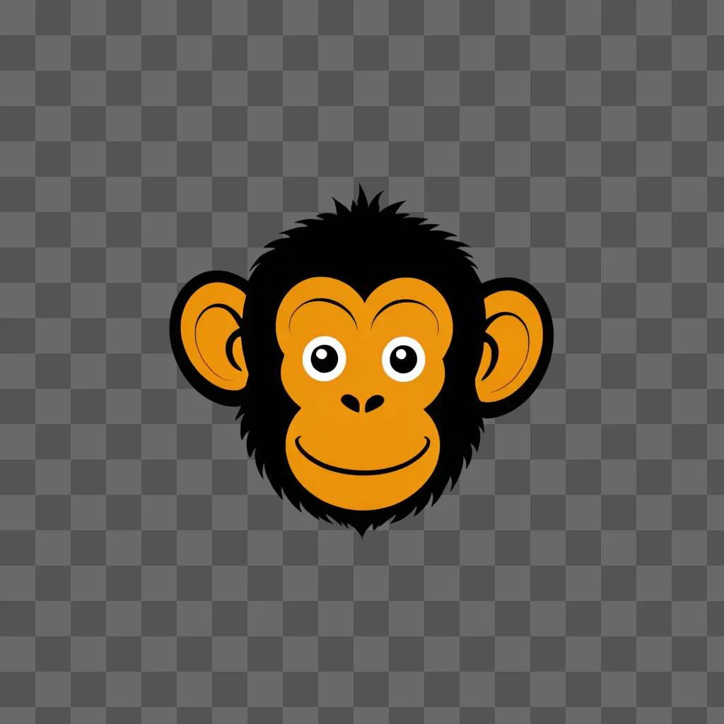 A monkey sketch with a smiling face