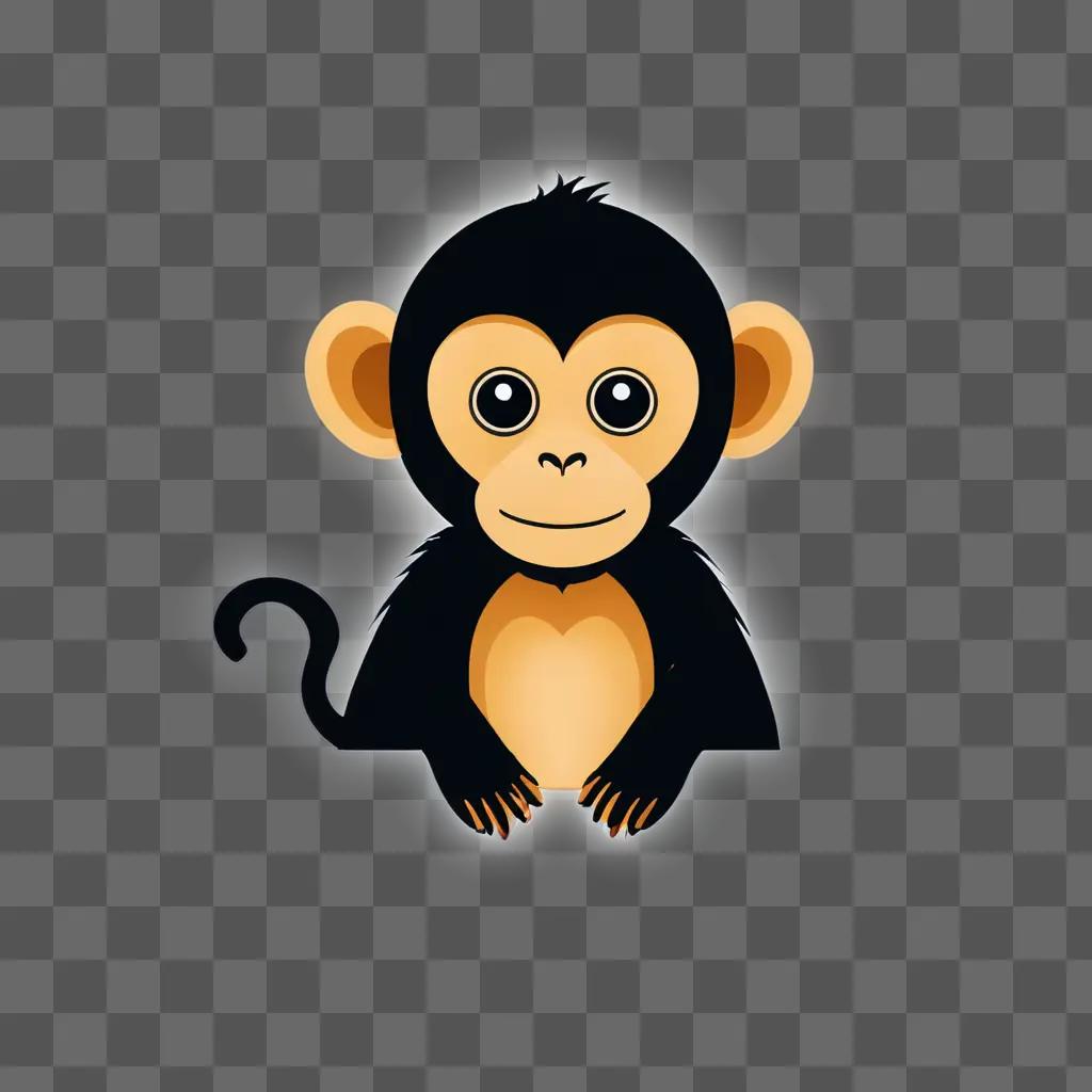 A monkey sketch with a smiling face