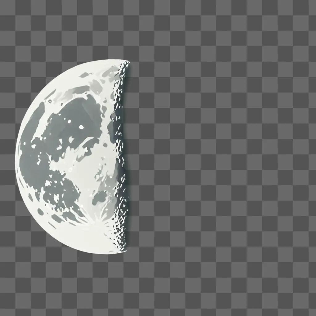 A moon drawing on a white surface