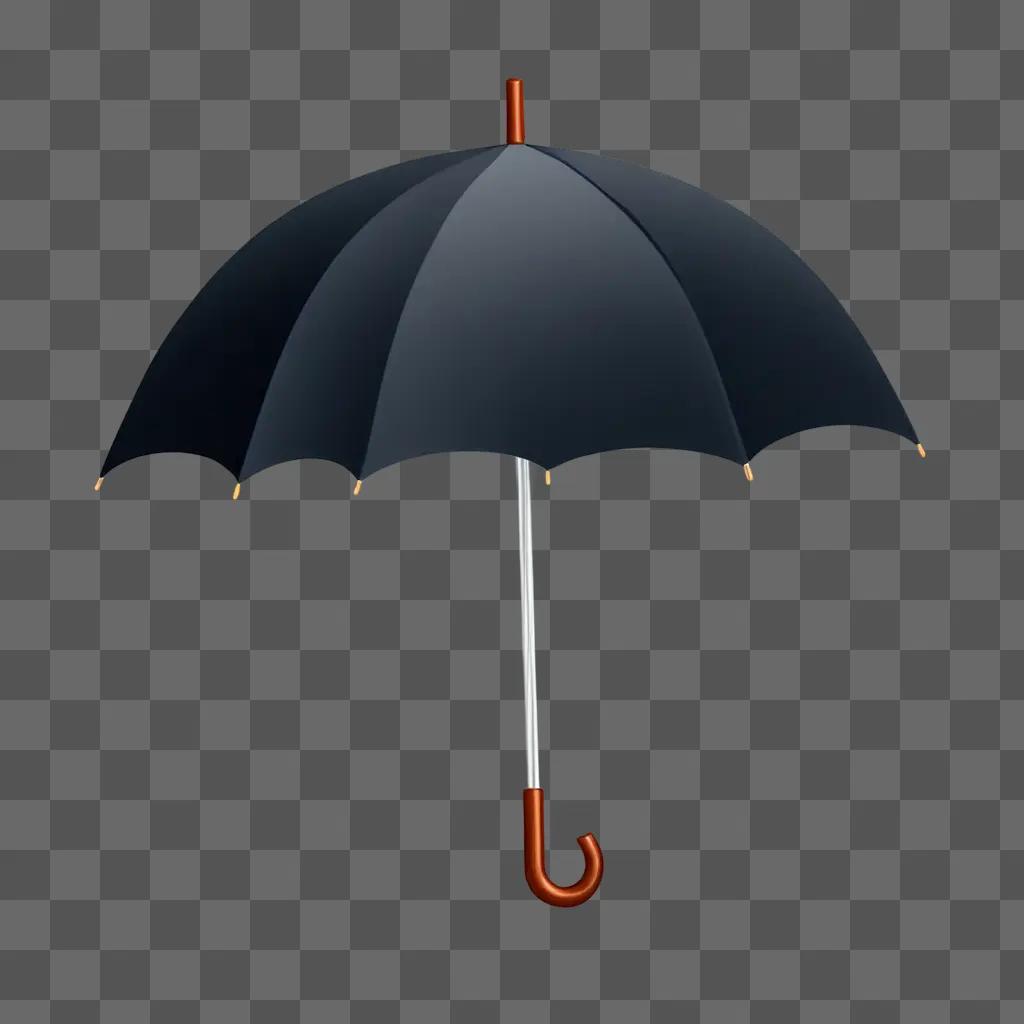 A neon umbrella sketch against a dark background