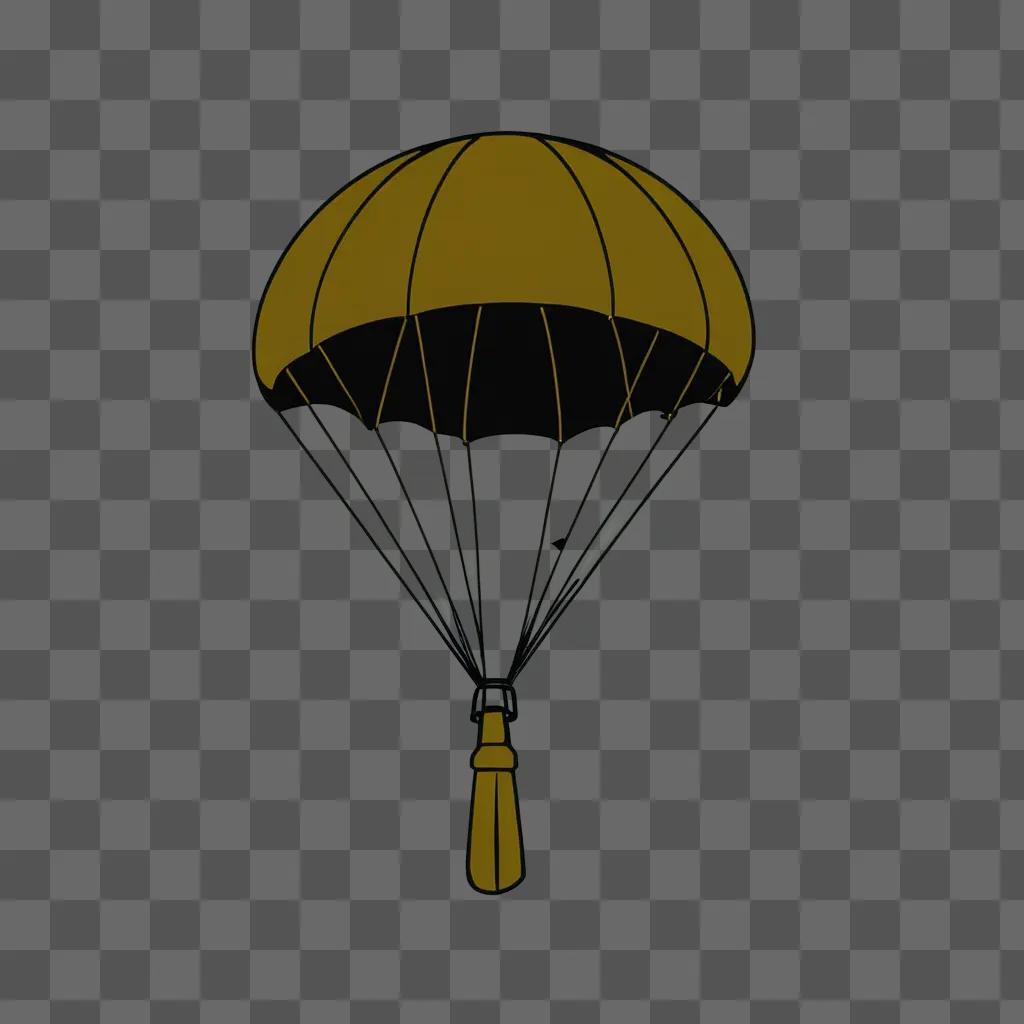 A paratrooper hat is seen in a yellow parachute