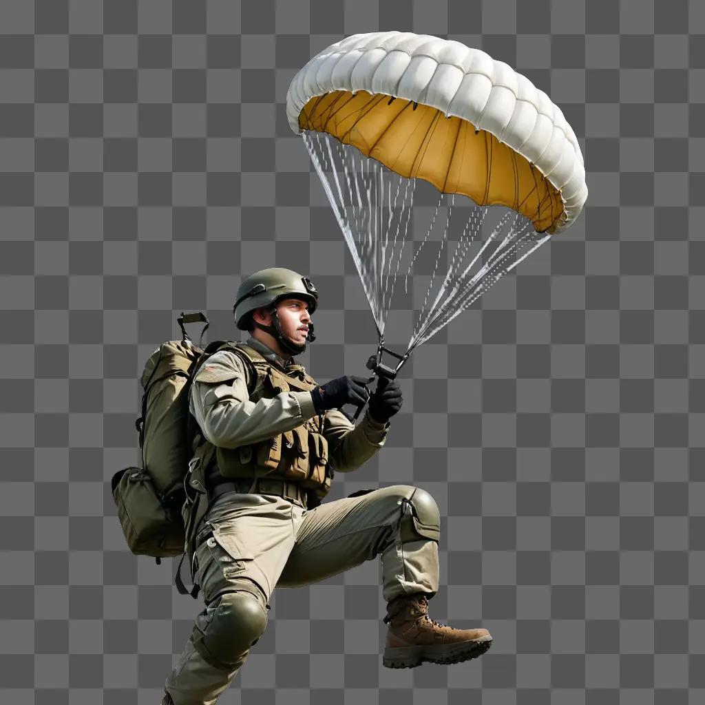 A paratrooper hat is worn by a paratrooper