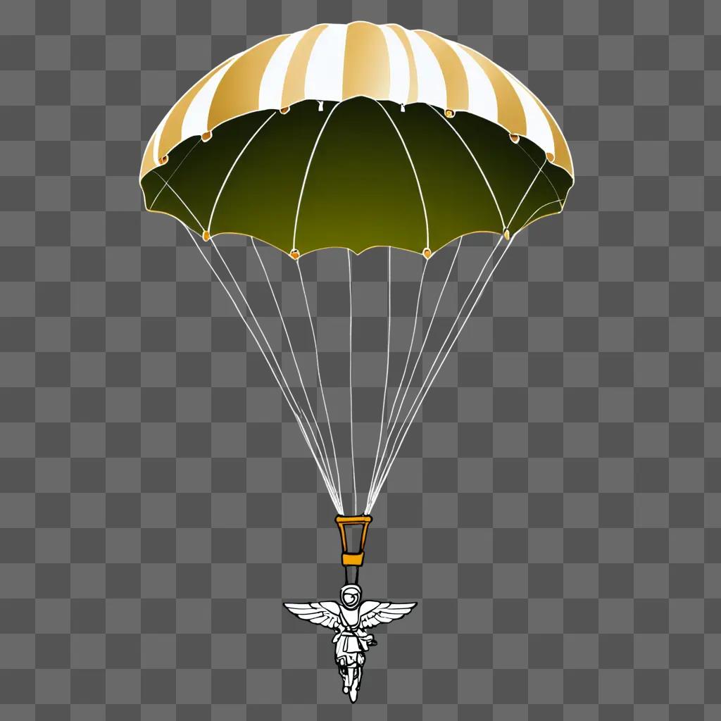 A paratrooper hat on a parachute